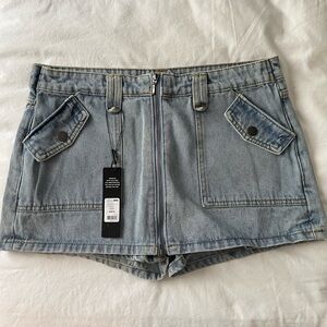 Fashion Nova Light Blue Jean Skort